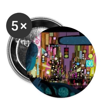 City  - Buttons klein 25 mm (5er Pack) - Weiß - Vorne
