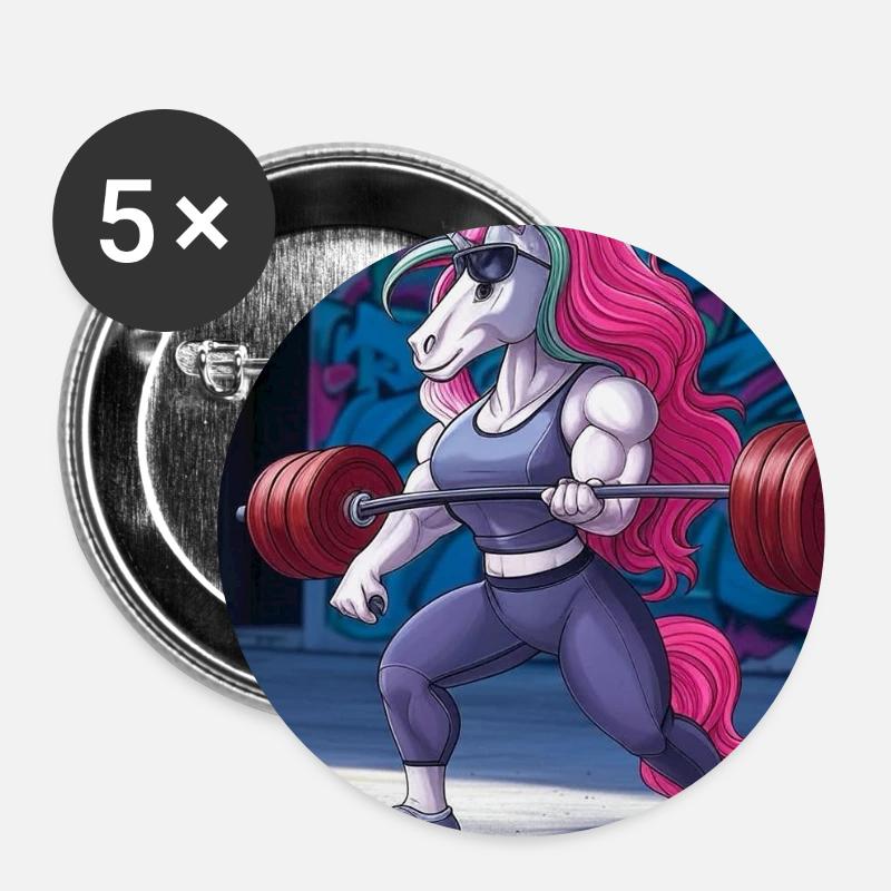 Powerful unicorn training - Buttons small 1''/25 mm (5-pack) - white