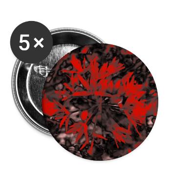 Crimson Branches in Noir Bloom - Buttons small 1''/25 mm (5-pack) - white - Front