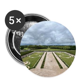 Jardin français du Château de Chambord - Lot de 5 petits badges (25 mm) - blanc - Devant