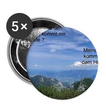 Bergblick Psalm Vertrauen - Buttons klein 25 mm (5er Pack) - Weiß - Vorne