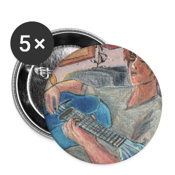 Blue Guitar - Buttons small 1''/25 mm (5-pack) - white - Front
