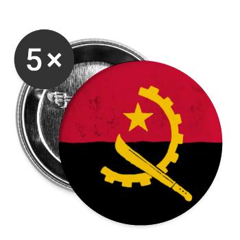 Le drapeau de l’Angola, symbole de fierté nationale - Lot de 5 petits badges (25 mm) - blanc - Devant