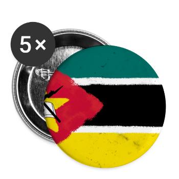 Flag of Mozambique - Buttons small 1''/25 mm (5-pack) - white - Front