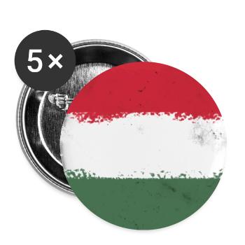 Flag of Hungary - Buttons small 1''/25 mm (5-pack) - white - Front