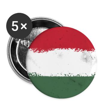 Flag of Hungary - Buttons small 1''/25 mm (5-pack) - white - Front