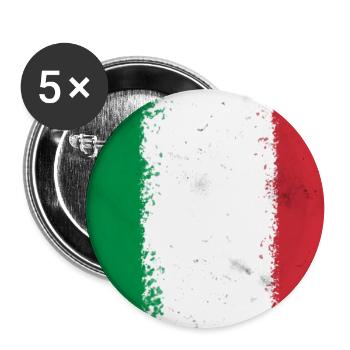 Drapeau de l’Italie - Lot de 5 petits badges (25 mm) - blanc - Devant