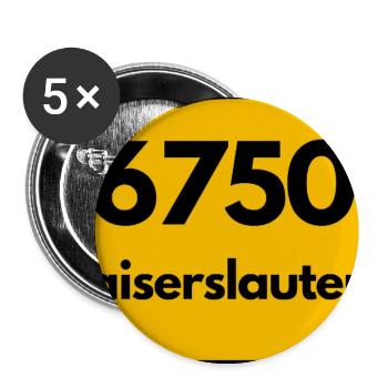 ANCIEN CODE POSTAL 6750 KAISERSLAUTERN LAUTRE - Lot de 5 petits badges (25 mm) - blanc - Devant