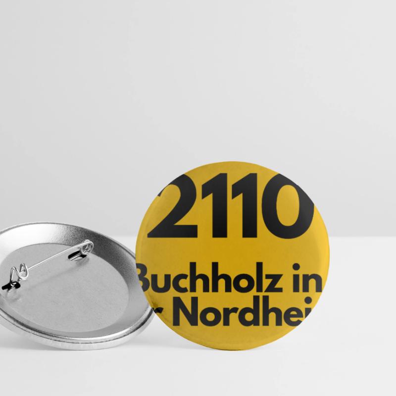 OLD POSTCODE POSTCODE RETRO 2110 BUCHHOLZ NORDH. Buttons small 1''/25 mm (5-pack)