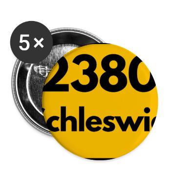 ALTE POSTLEITZAHL PLZ RETRO 2380 SCHLESWIG – FJORD - Buttons klein 25 mm (5er Pack) - Weiß - Vorne