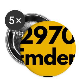 ALTE POSTLEITZAHL PLZ RETRO ⚓ 2970 Emden Moin moin - Buttons klein 25 mm (5er Pack) - Weiß - Vorne