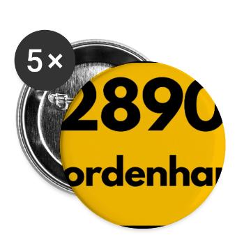 ANCIEN CODE POSTAL RÉTRO 2890 NORDENHAM – WESER - Lot de 5 petits badges (25 mm) - blanc - Devant