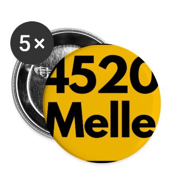 ALTE POSTLEITZAHL PLZ RETRO  4520 MELLE – SCHLOSS  - Buttons klein 25 mm (5er Pack) - Weiß - Vorne