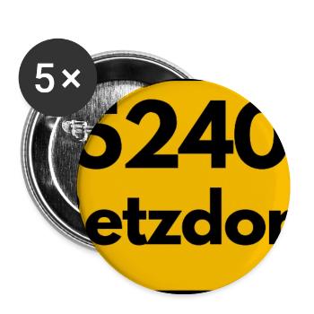 ANCIEN CODE POSTAL RETRO 5240 BETZDORF - Lot de 5 petits badges (25 mm) - blanc - Devant