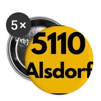 OLD POSTCODE POSTCODE RETRO 5110 ALSDORF - Buttons small 1''/25 mm (5-pack) - white - Front
