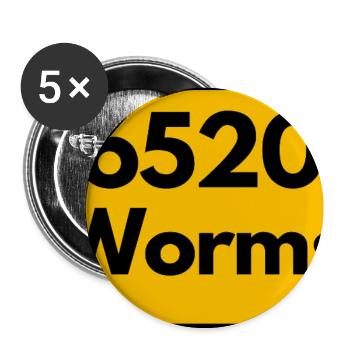 ANCIEN CODE POSTAL RETRO 6520 WORMS - Lot de 5 petits badges (25 mm) - blanc - Devant