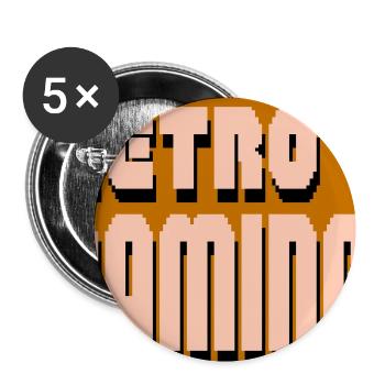 Retro-Gaming-Pixelkunst - Buttons klein 25 mm (5er Pack) - Weiß - Vorne