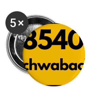 ALTE POSTLEITZAHL PLZ RETRO 8540 SCHWABACH HEIMAT - Buttons klein 25 mm (5er Pack) - Weiß - Vorne