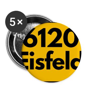 Ancien code postal 6120 Eisfeld | RDA - Lot de 5 petits badges (25 mm) - blanc - Devant