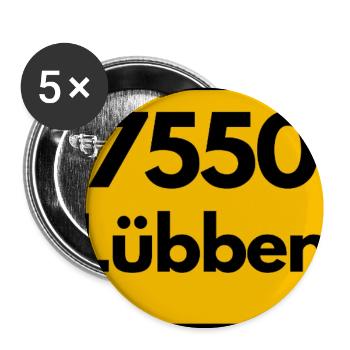 ALTE POSTLEITZAHL PLZ RETRO 7550 LÜBBEN - Buttons klein 25 mm (5er Pack) - Weiß - Vorne