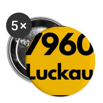 ALTE POSTLEITZAHL PLZ, BRANDENBURG 7960 LUCKAU - Buttons klein 25 mm (5er Pack) - Weiß - Vorne