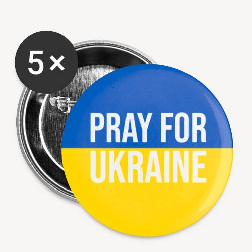 PRAY FOR UKRAINE BADGE - Przypinka mała 25 mm (pakiet 5 szt.)