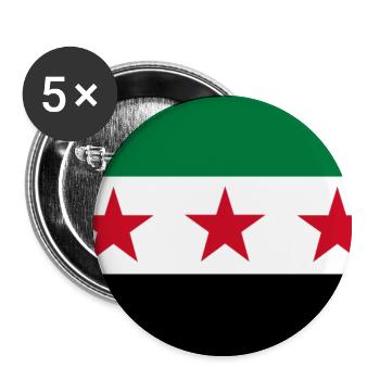 Drapeau étoile vert blanc noir - Lot de 5 petits badges (25 mm) - blanc - Devant