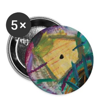 Gold Fountain - Buttons small 1''/25 mm (5-pack) - white - Front