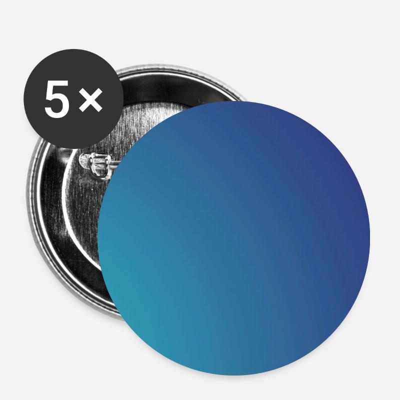 Gradient cyan-violet en cercle - Lot de 5 petits badges (25 mm) - blanc