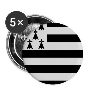 Bretagne ! - Lot de 5 petits badges (25 mm) - blanc - Devant
