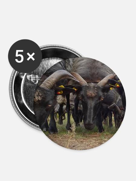 Lüneburger Heide - Buttons klein 25 mm (5er Pack) - Weiß