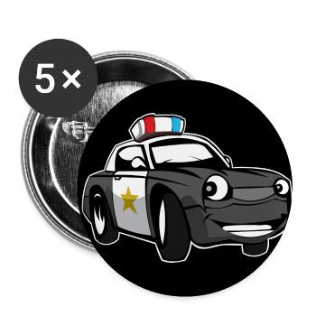police - Buttons small 1''/25 mm (5-pack) - white - Front