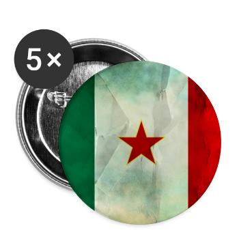 T-shirt drapeau partisan Brigades Garibaldi - Lot de 5 petits badges (25 mm) - blanc - Devant