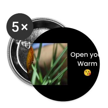 Streetwear Open Your Warm 😘 - Lot de 5 petits badges (25 mm) - blanc - Devant