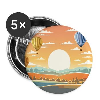 Hot Air Balloons - Buttons small 1''/25 mm (5-pack) - white - Front