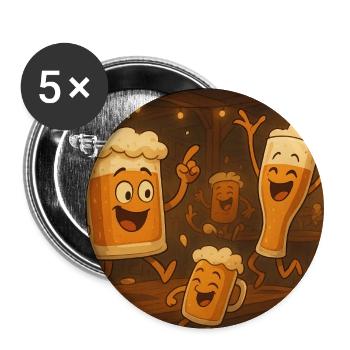 Beers that celebrate with joy - Buttons small 1''/25 mm (5-pack) - white - Front