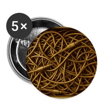 Gold Swirls of Cables - Buttons small 1''/25 mm (5-pack) - white - Front