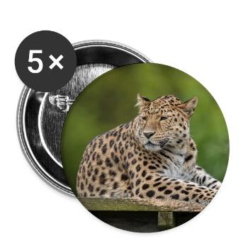 Leopard - Buttons small 1''/25 mm (5-pack) - white - Front