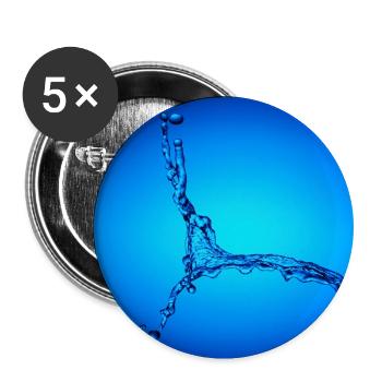 Blue Water Splash #2 - Buttons small 1''/25 mm (5-pack) - white - Front
