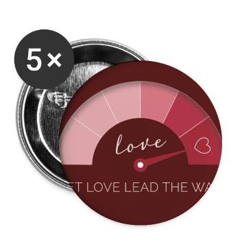 Let love lead the way - Buttons klein 25 mm (5er Pack) - Weiß - Vorne