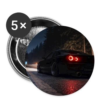 Night Sports Car on the Road - Buttons small 1''/25 mm (5-pack) - white - Front