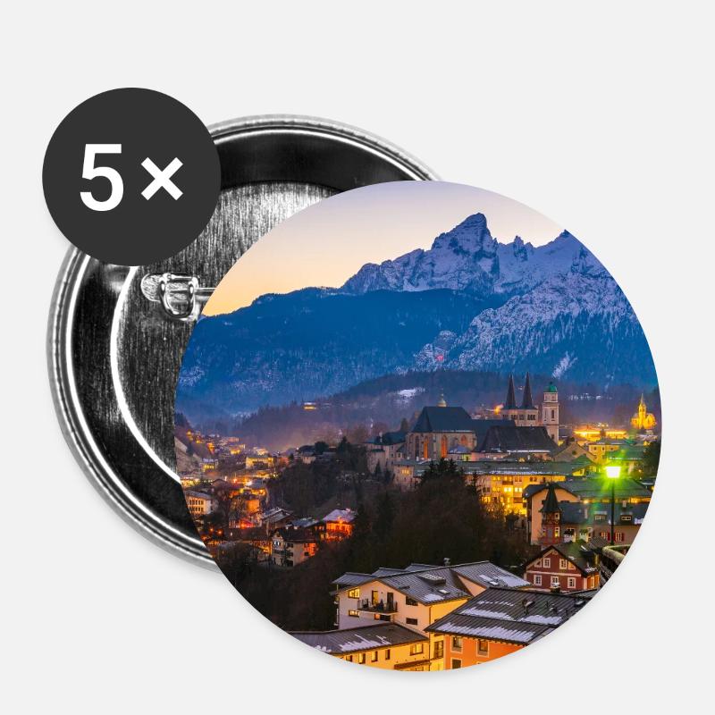 Berchtesgaden with Watzmann - Buttons small 1''/25 mm (5-pack) - white
