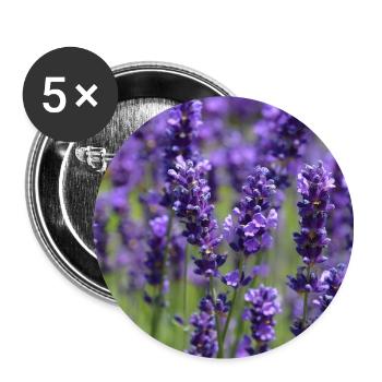 Paysage onirique du champ de lavande - Lot de 5 petits badges (25 mm) - blanc - Devant