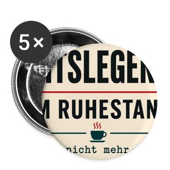 Amtslegende im Ruhestand – Bitte nicht mehr stören - Buttons klein 25 mm (5er Pack) - Weiß - Vorne