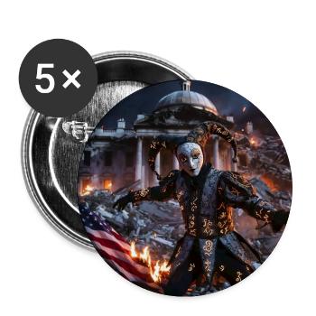 Narr tanzt - Buttons klein 25 mm (5er Pack) - Weiß - Vorne