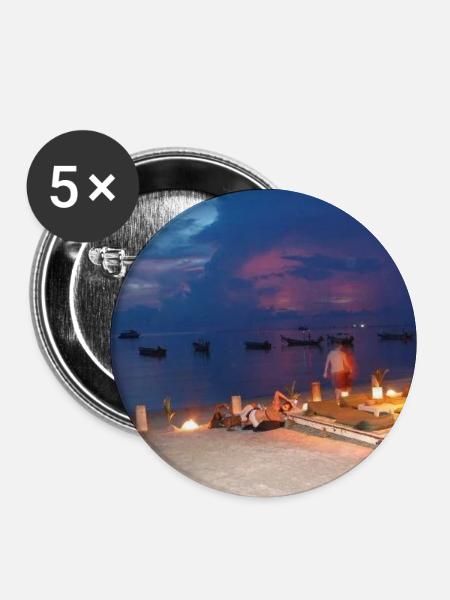 vintage beach - Buttons klein 25 mm (5er Pack) - Weiß