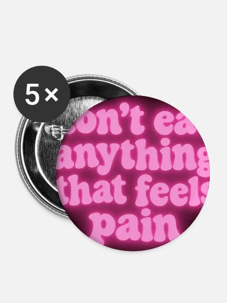 Werde vegan und rette die Tiere - Buttons klein 25 mm (5er Pack) - Weiß