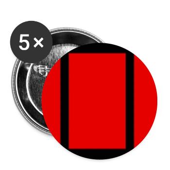 Barre de chargement rectangle Noir Rouge (100%) - Lot de 5 petits badges (25 mm) - blanc - Devant