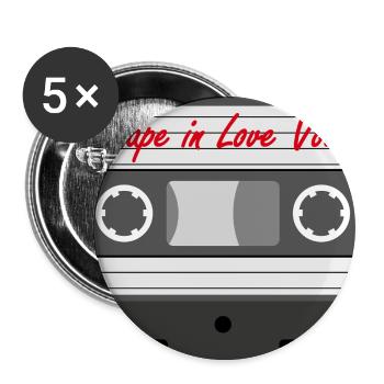 Mixtape in Love Vol.1 - Buttons klein 25 mm (5er Pack) - Weiß - Vorne
