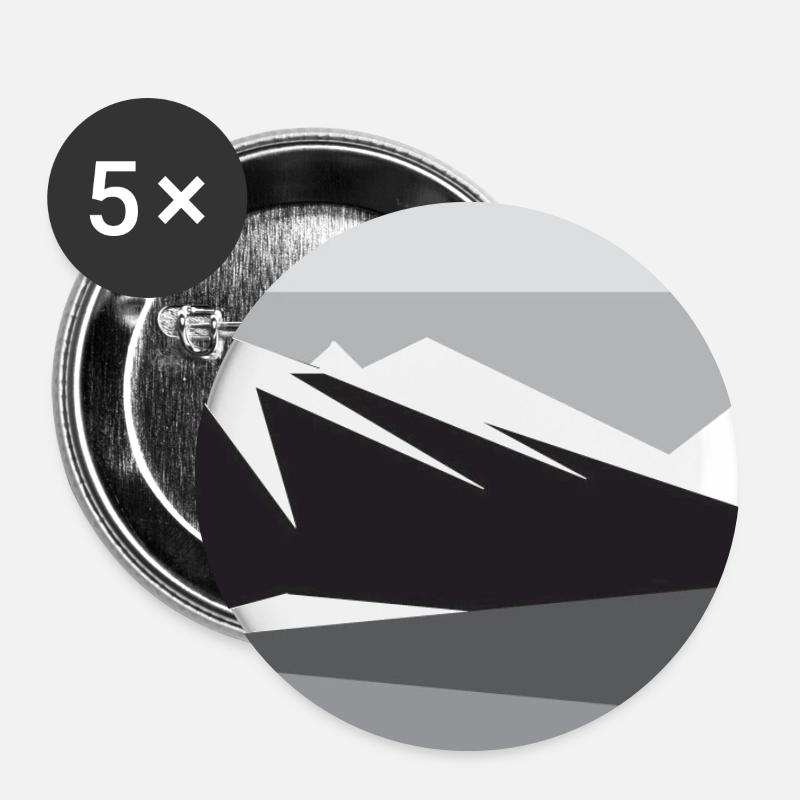 Geometic mountain silhouette - Buttons small 1''/25 mm (5-pack) - white